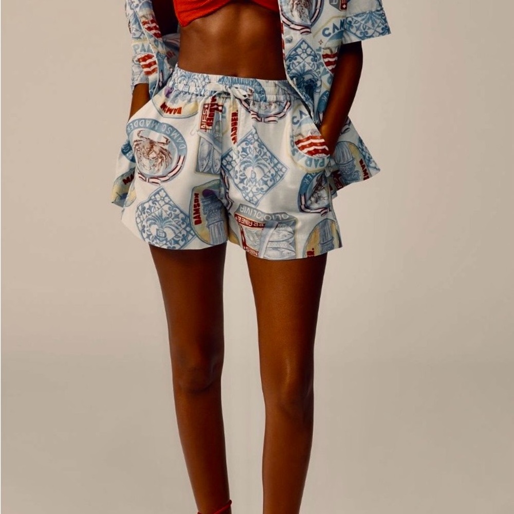 Damson Madder Anthropology Pull On Patterned Women's Shorts